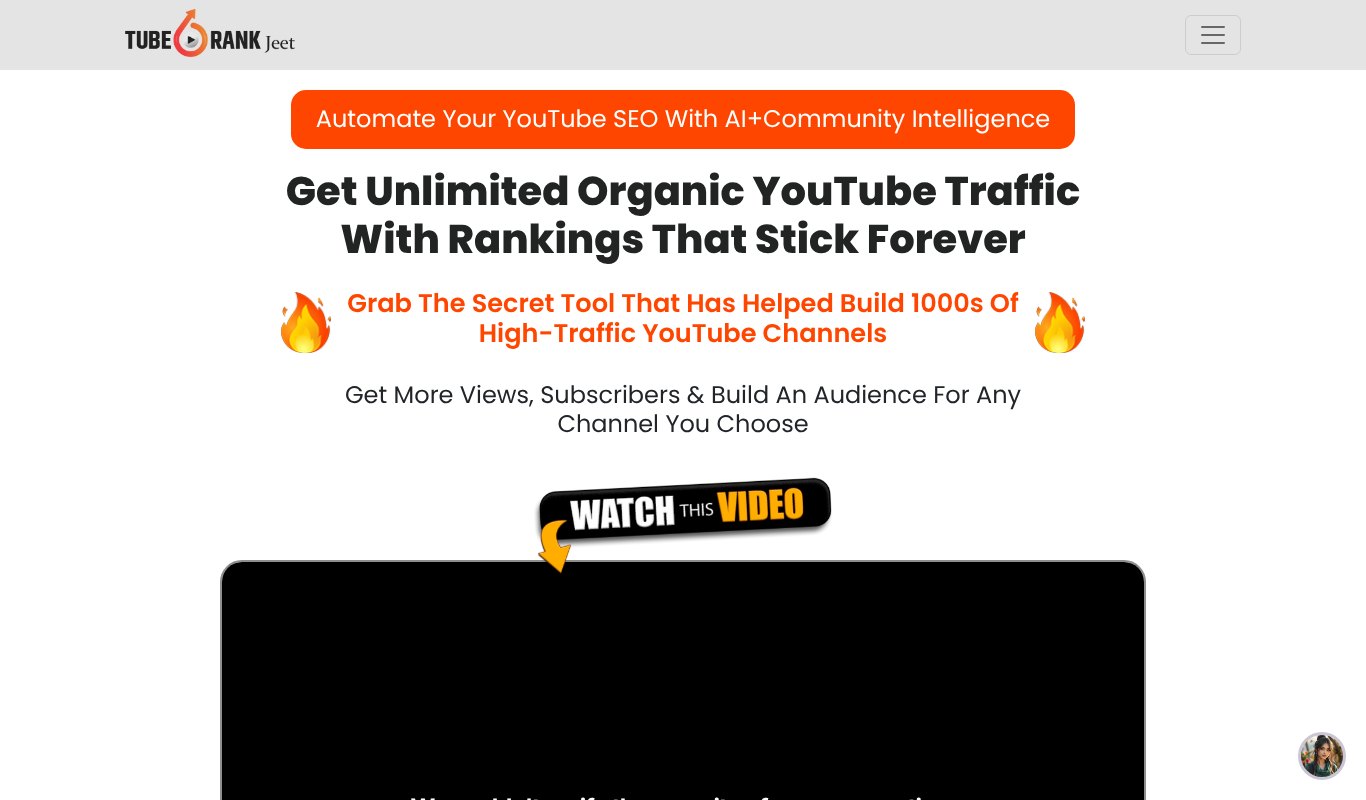 Tuberank Jeet AI, YouTube ranking and optimization software