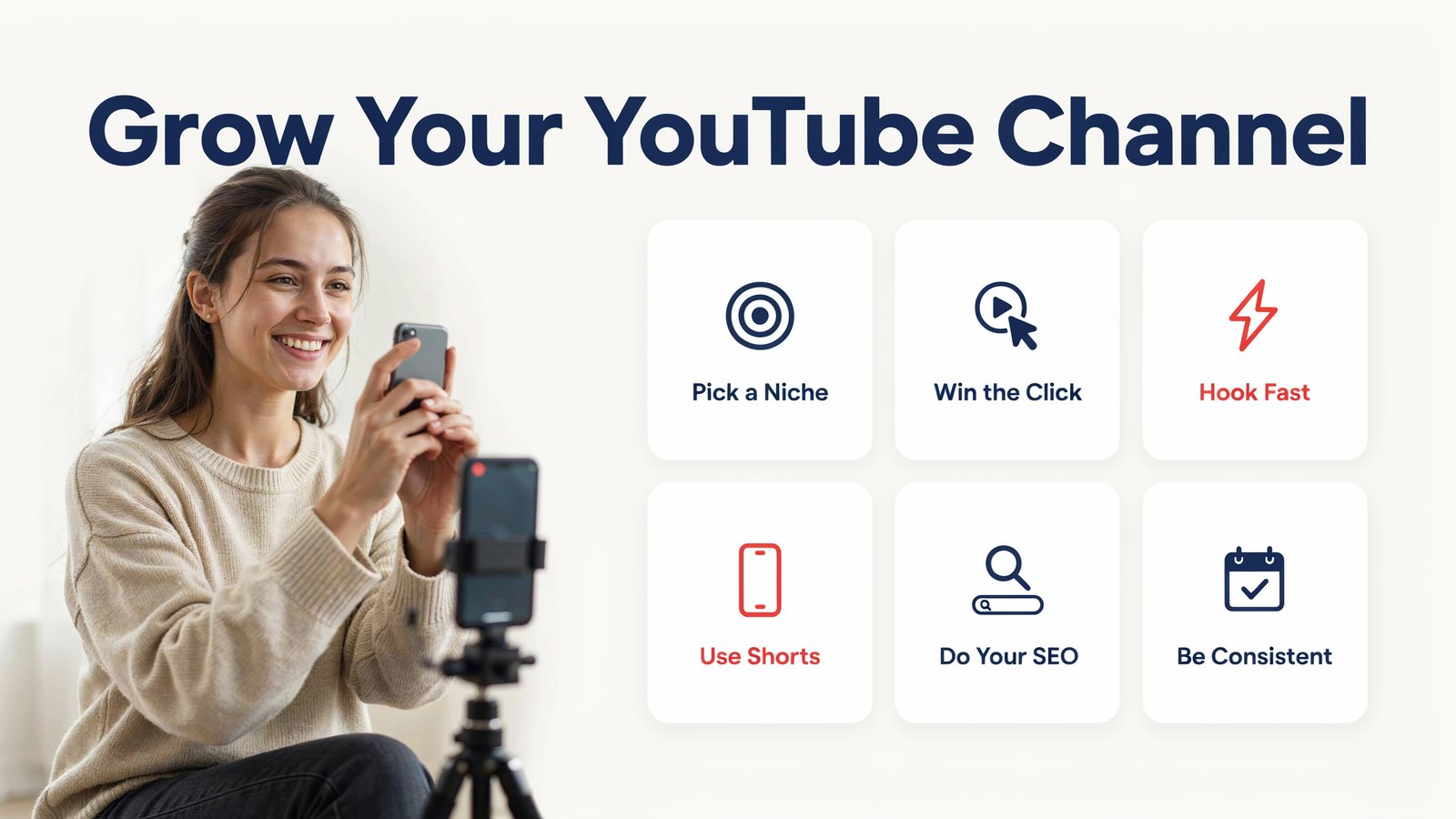 Graphic summary of how to increase YouTube subscribers in 2027