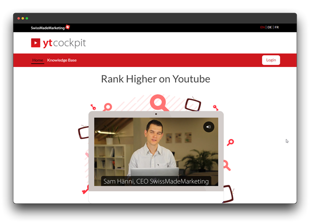 Swiss MadeMarketing YouTube SEO tool ytcockpit. Rank higher on YouTube with Sam Hänni, CEO of Swiss MadeMarketing